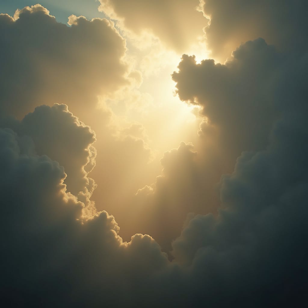 Clouds with sunbursts